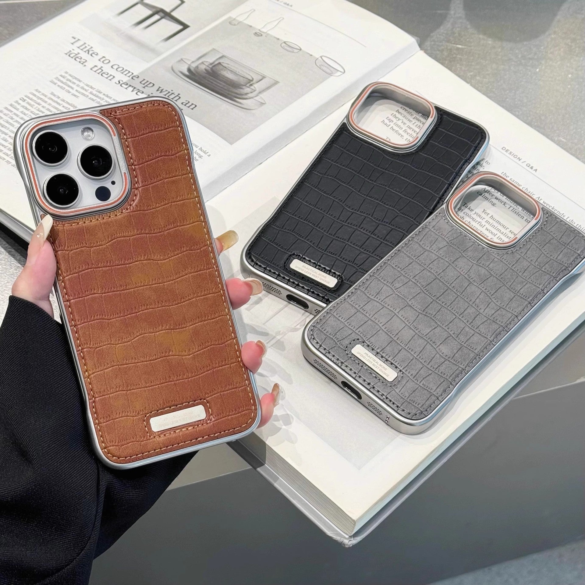 Luxury Leather Frameless Case For iPhone