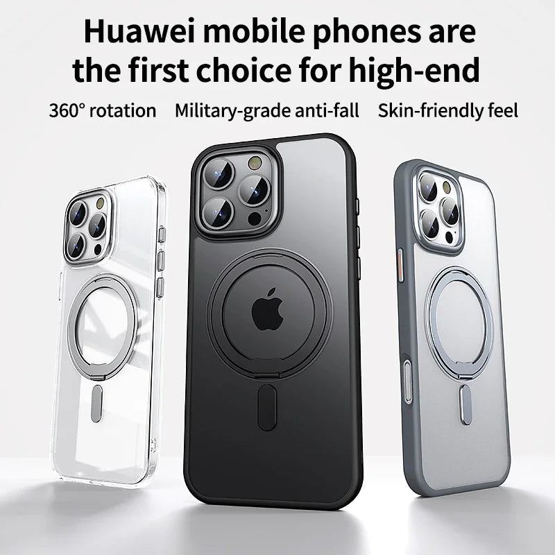 Full Protection Case with Metal Stand For iPhone Series