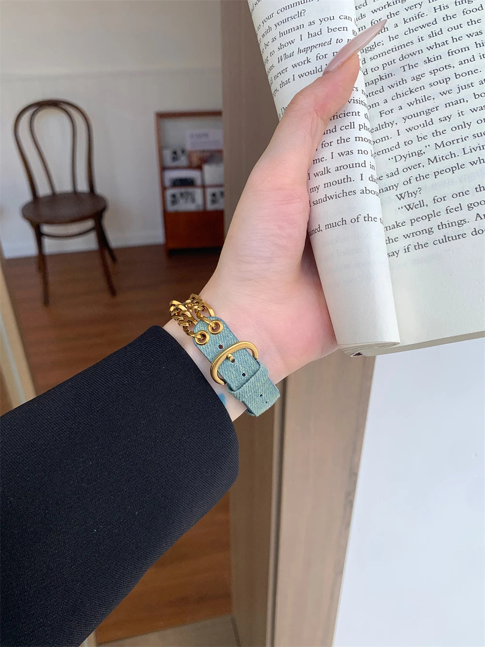 Slim Leather Strap For Apple Watch