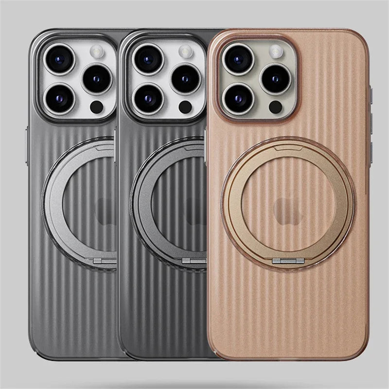 Shockproof Magnetic Case with Metal Ring for iPhone Series