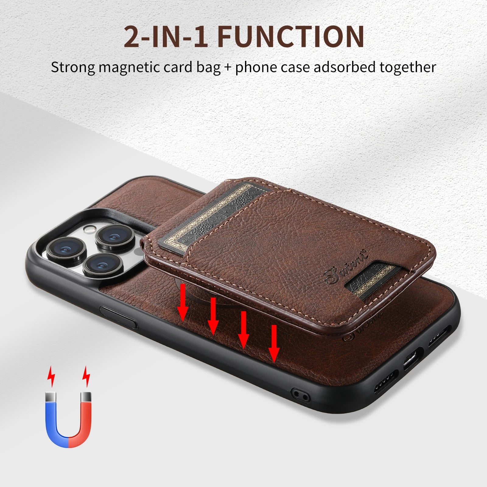 Leather Magnetic Case with Wallet For iPhone Series