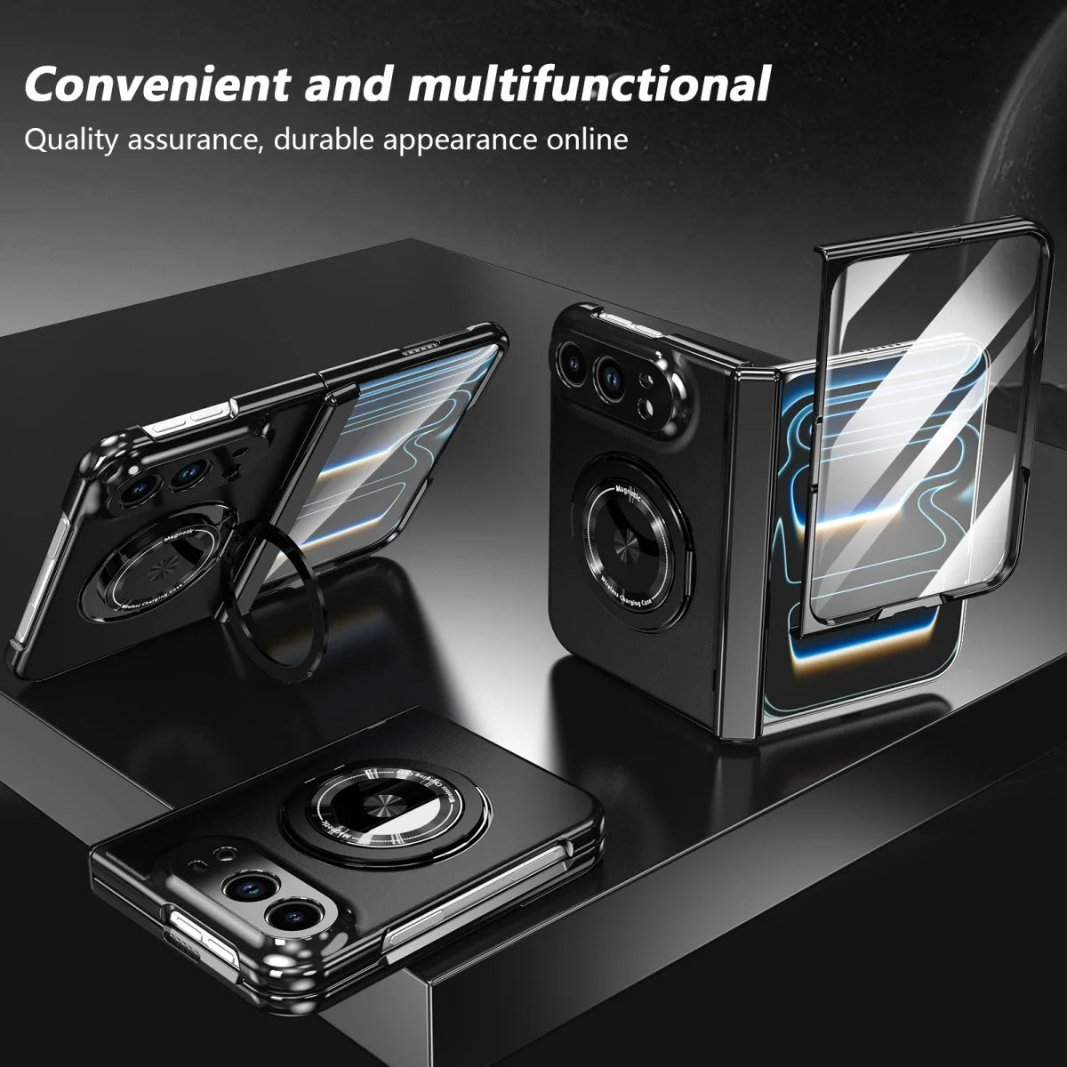 Magnetic Ring Stand Case with Screen Protector for iPhone Ultra