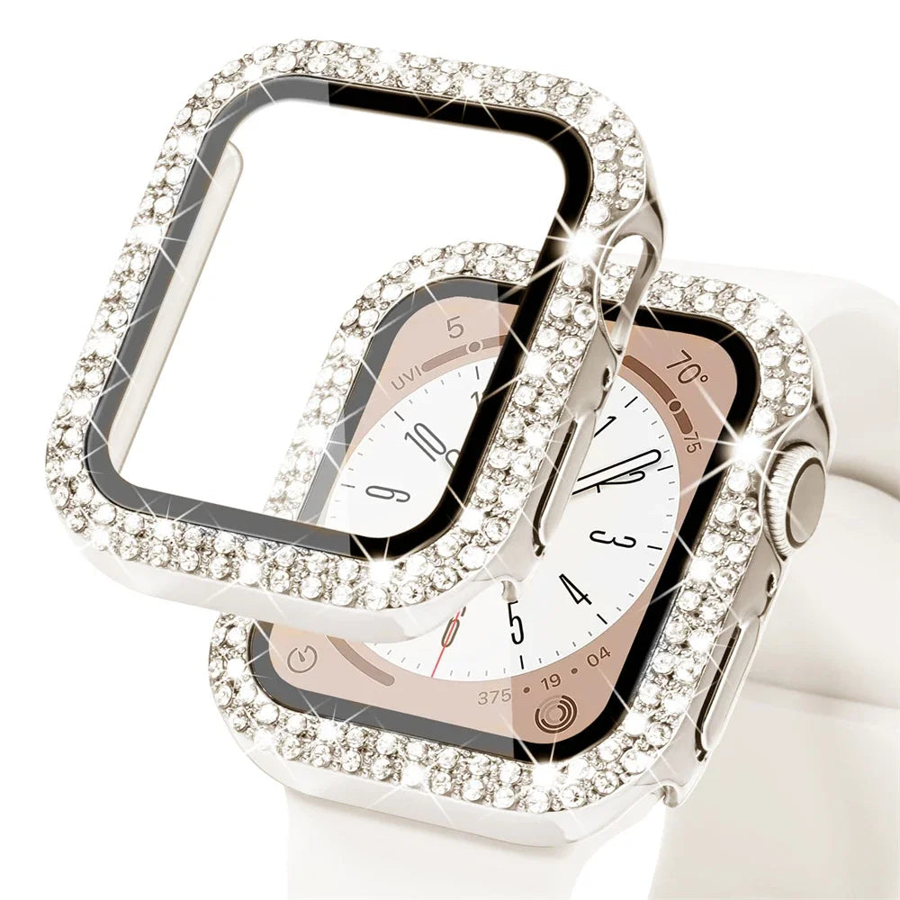 Double Rhinestone Apple Watch Case with Screen Protector