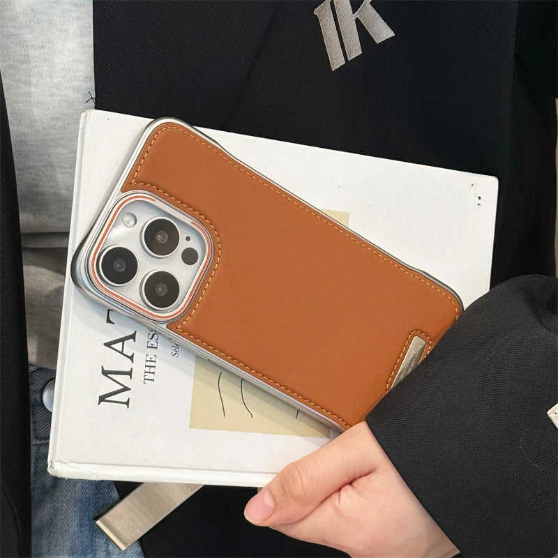 Leather Frameless Case For iPhone Series