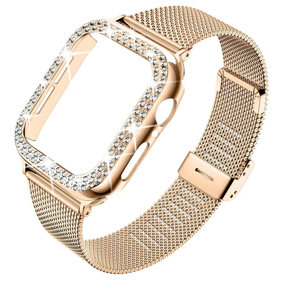 Luxury Apple Watch Case & Milanese Band Set