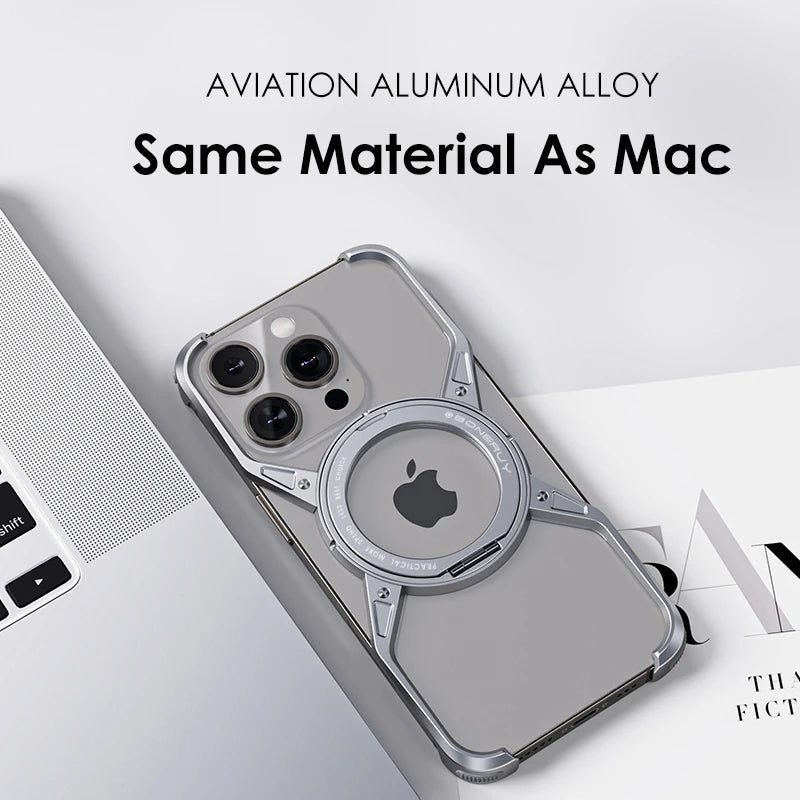 Magnetic Aluminium Case with Stand For iPhone Series