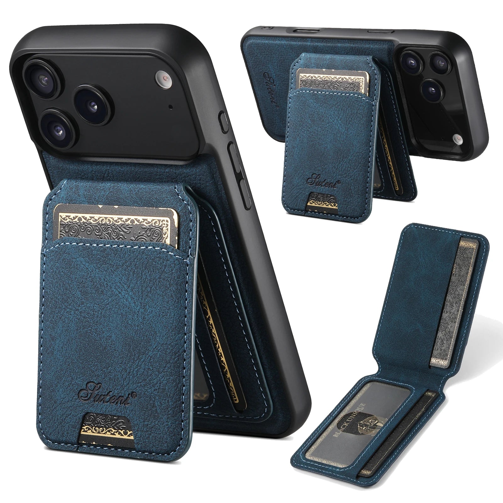 Magnetic Leather Wallet Case For iPhone