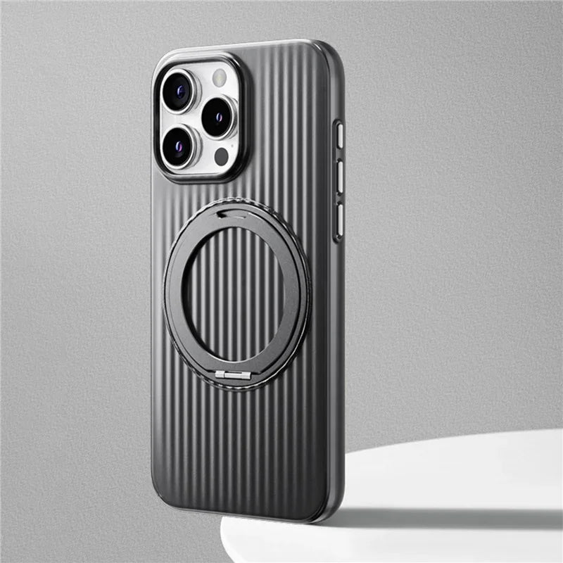 Shockproof Magnetic Case with Metal Ring for iPhone Series
