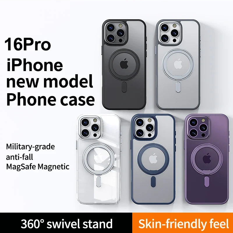 Full Protection Case with Metal Stand For iPhone Series