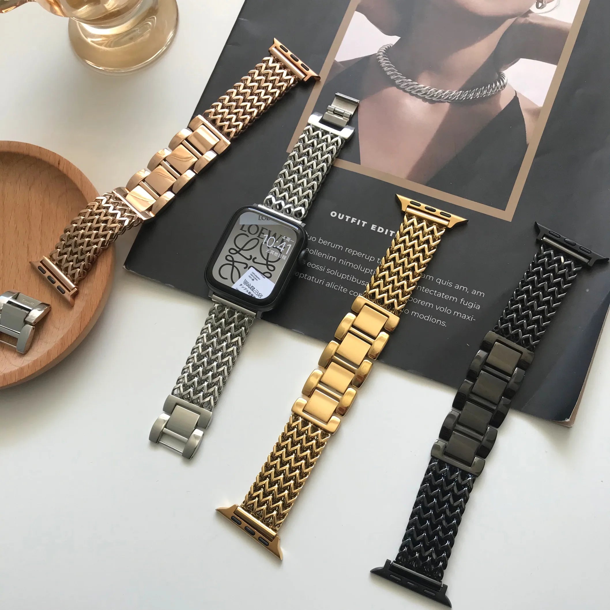 Braided Stainless Steel Strap For Apple Watch Series