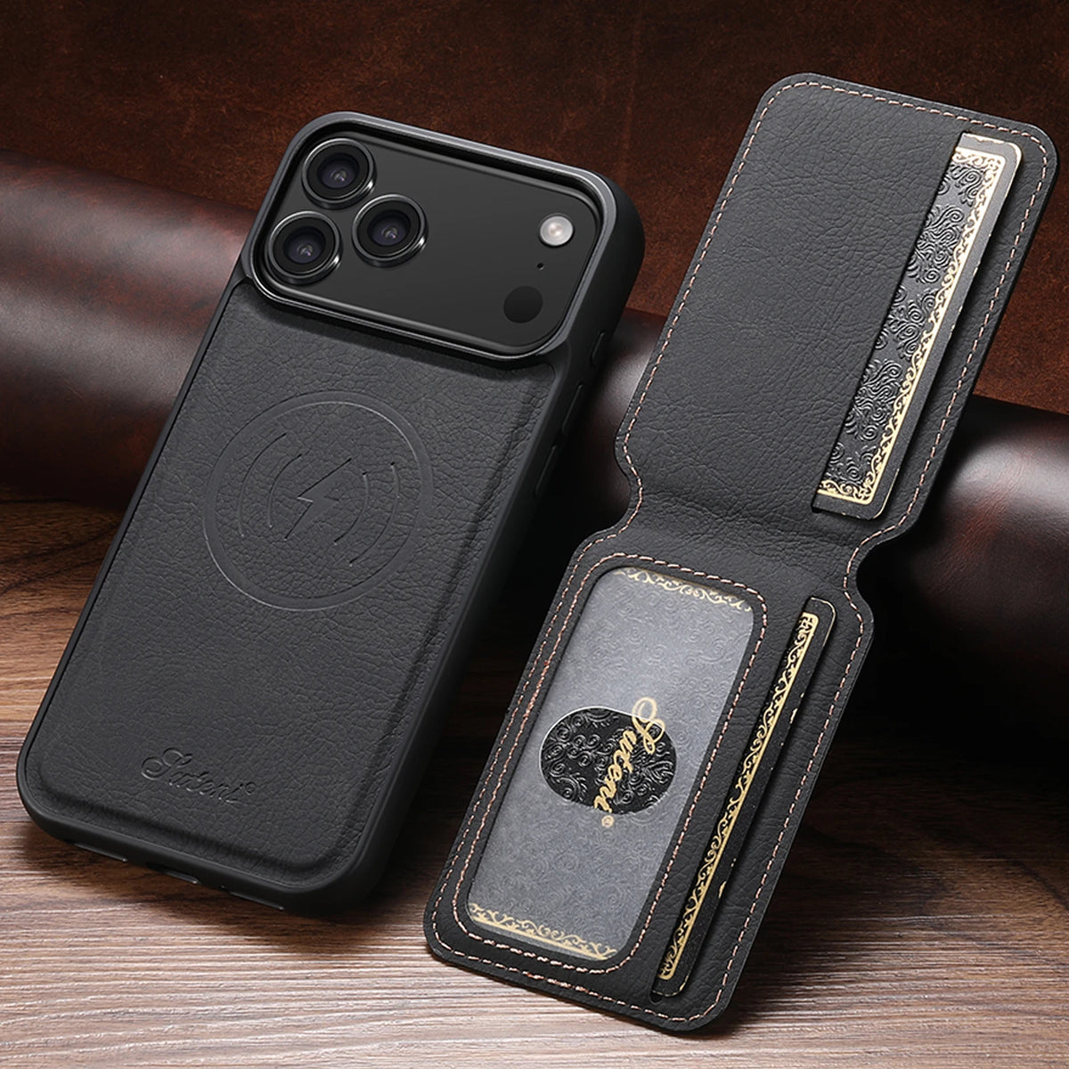 Magnetic Leather Wallet Case - Bella Straps