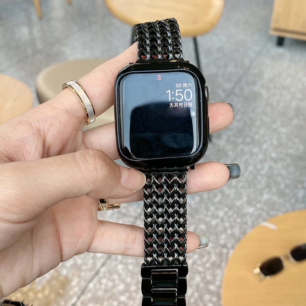 Braided Stainless Steel Strap For Apple Watch Series