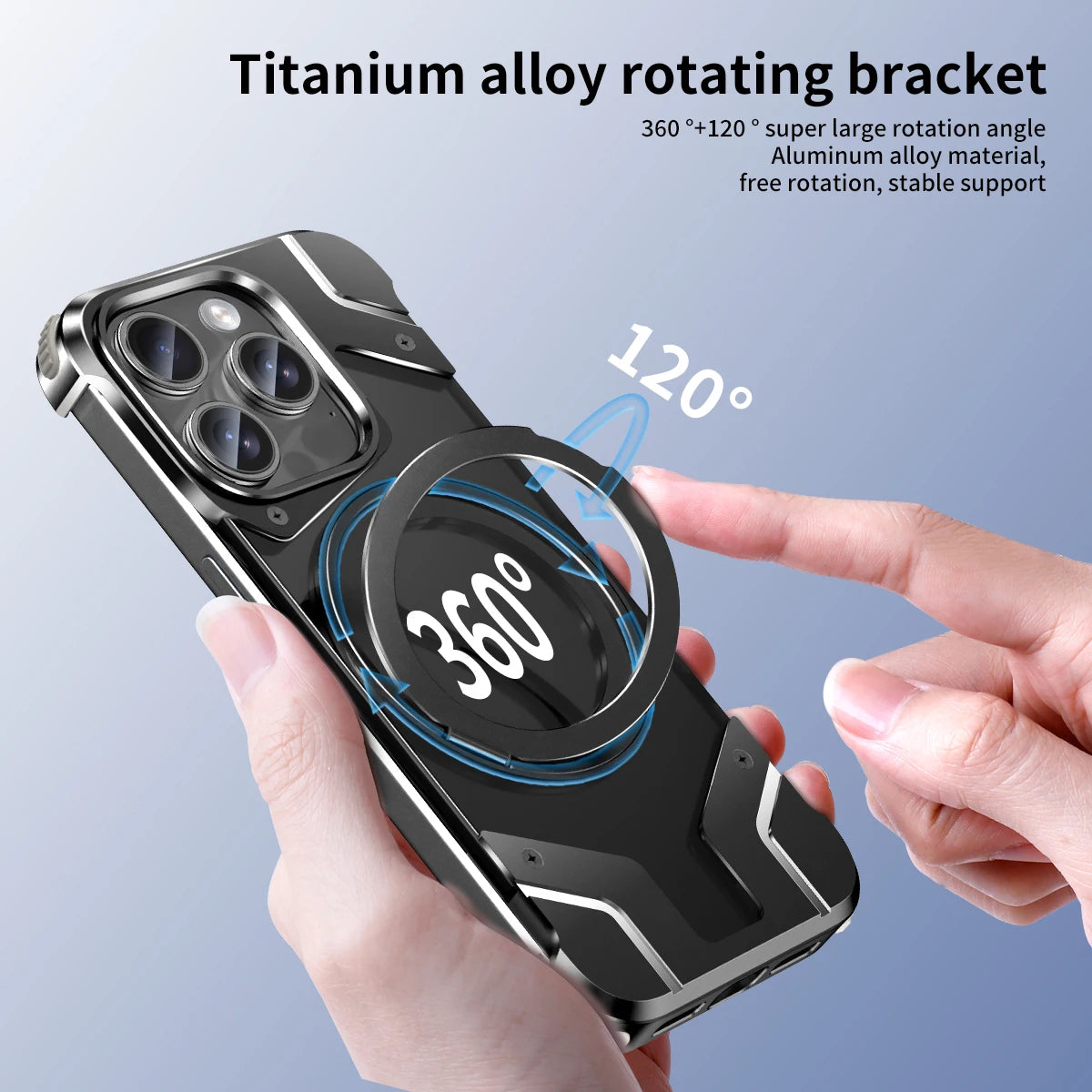 Aluminum Magnetic Case with Stand For iPhone