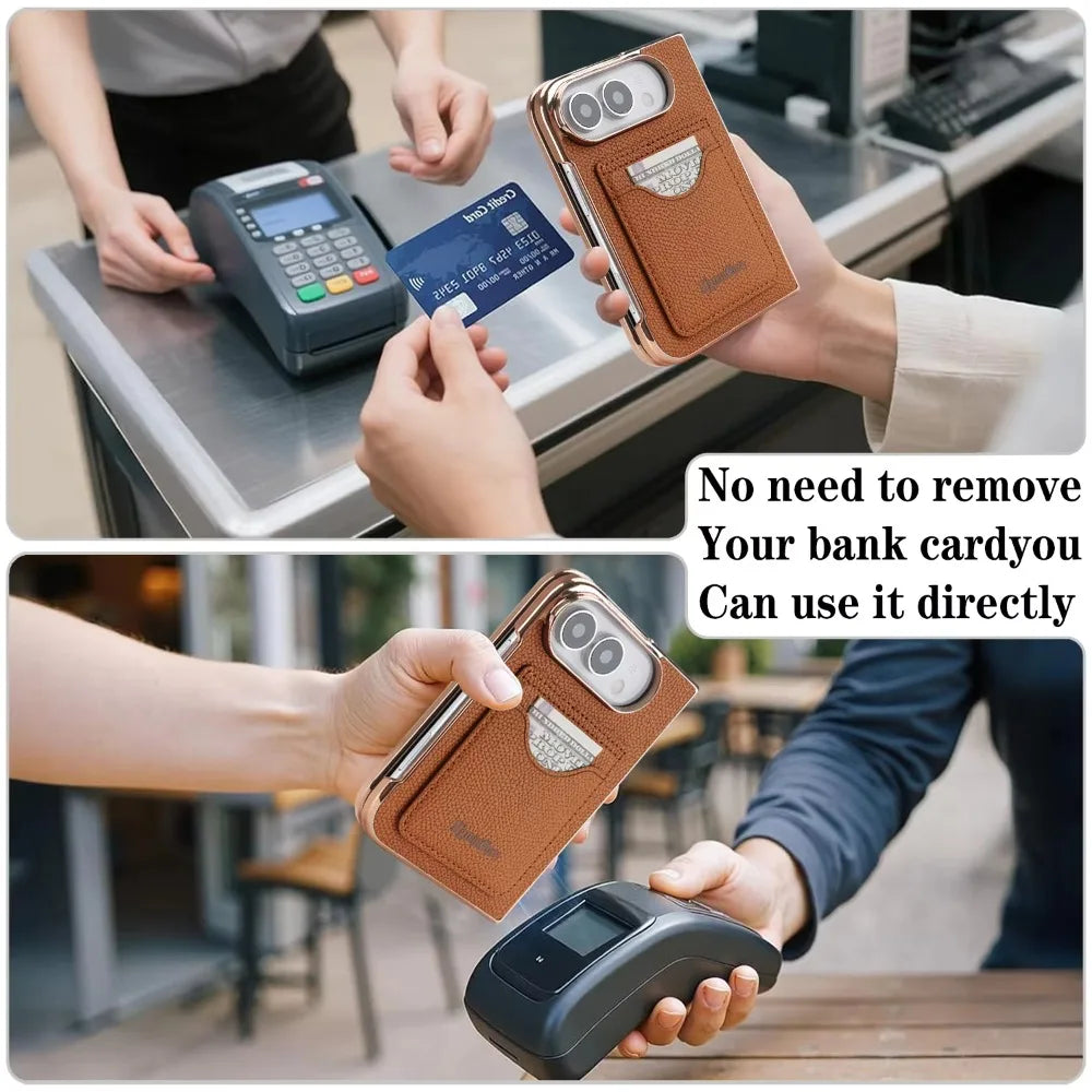 Premium Leather Wallet Kickstand Case for iPhone Ultra