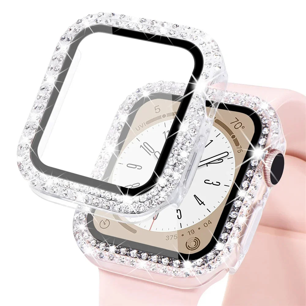 Double Rhinestone Apple Watch Case with Screen Protector