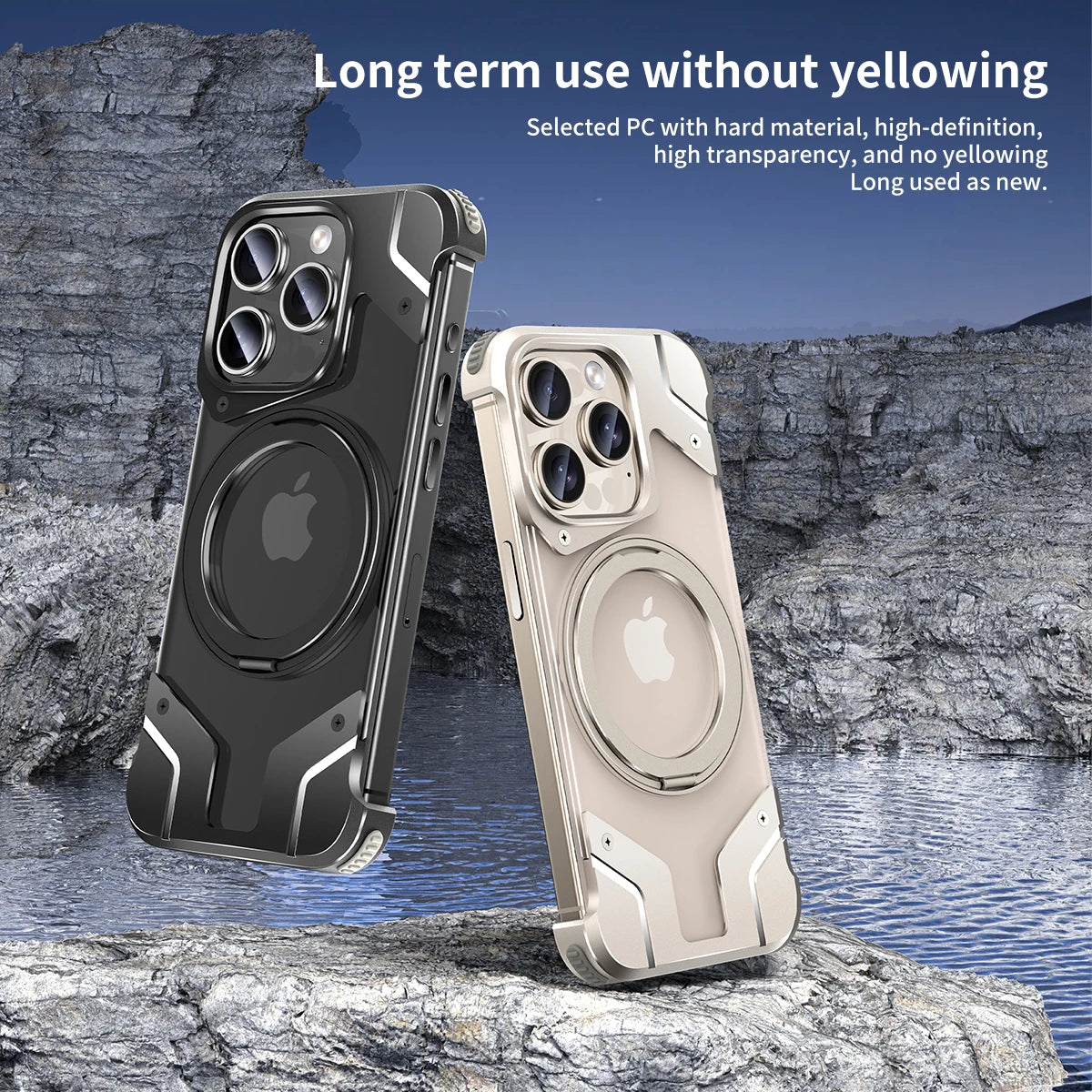 Aluminum Magnetic Case with Stand For iPhone
