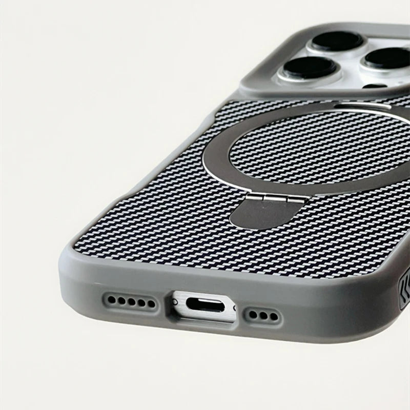 Carbon Fibre Case with KickStand for iPhone