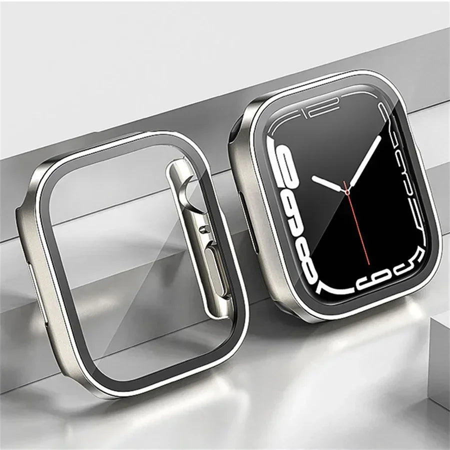 Metal Frame Apple Watch Screen Protector Case