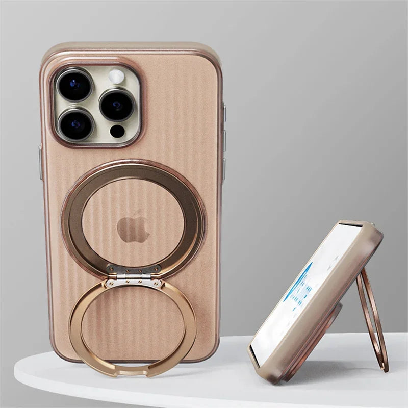 Shockproof Magnetic Case with Metal Ring for iPhone Series