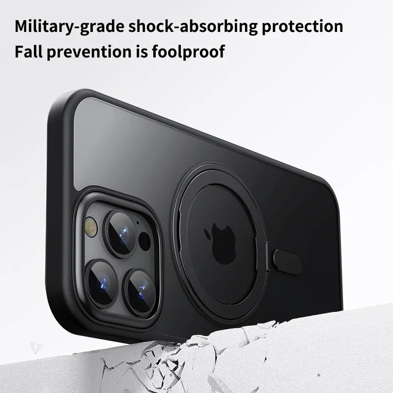 Full Protection Case with Metal Stand For iPhone Series