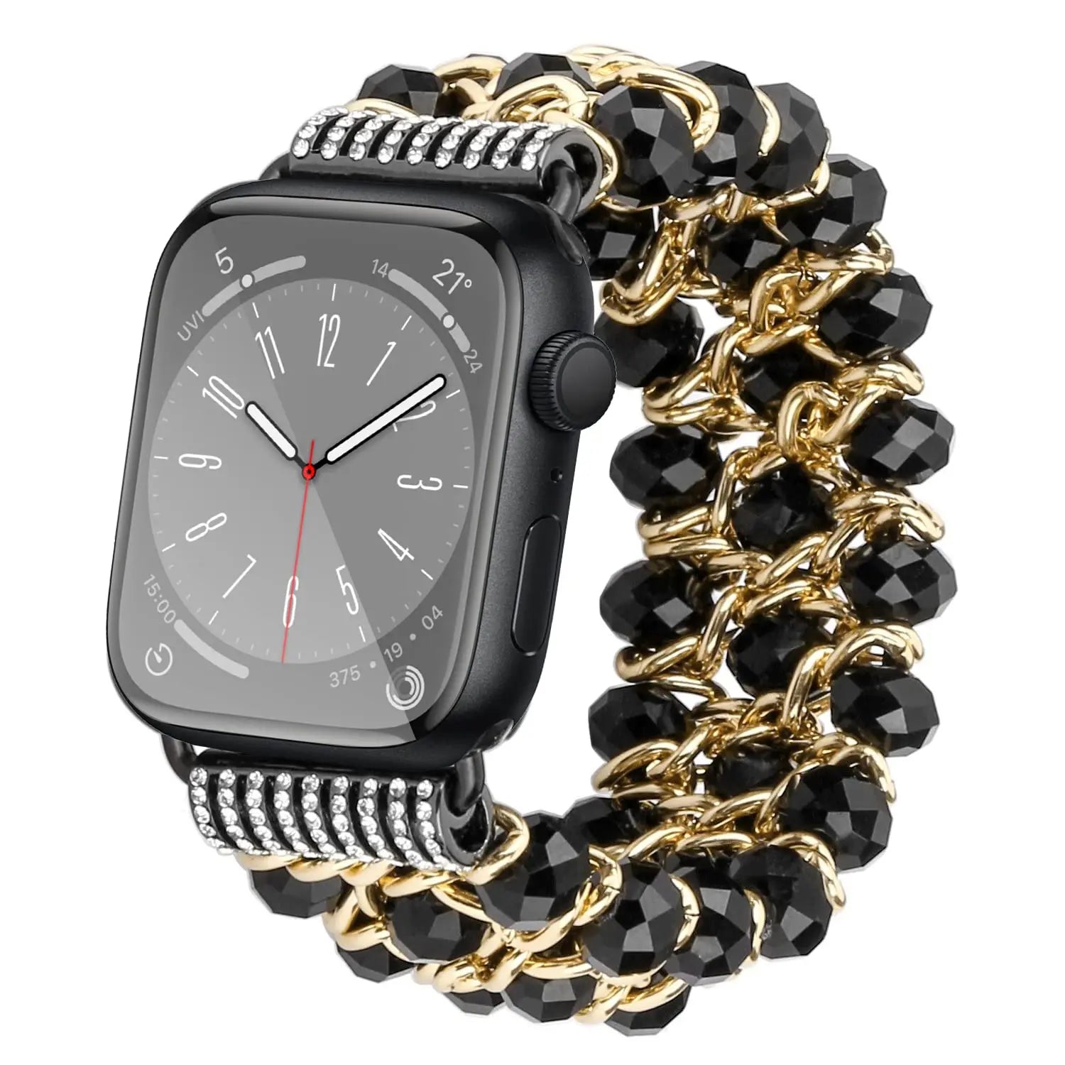 BellaStraps PearlGlow Apple Watch Band – Beaded Pearl Style for Everyday Wear