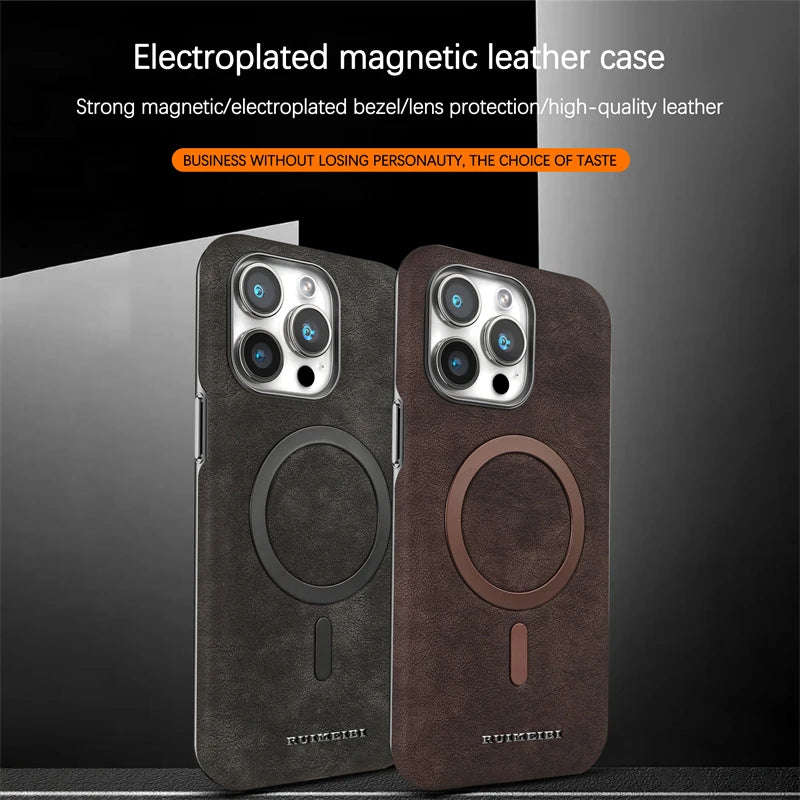 Leather Magnetic Case For iPhone