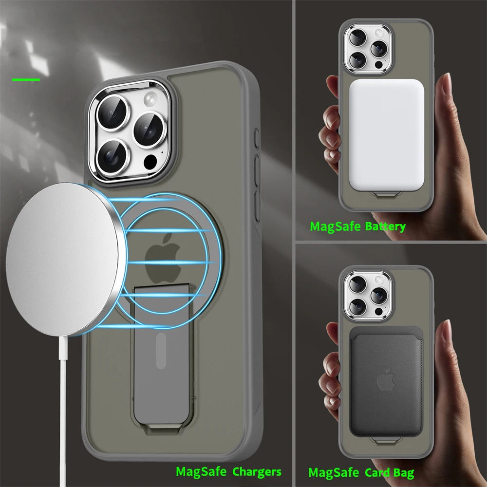 Full Protection Magsafe Case with Stand For iPhone
