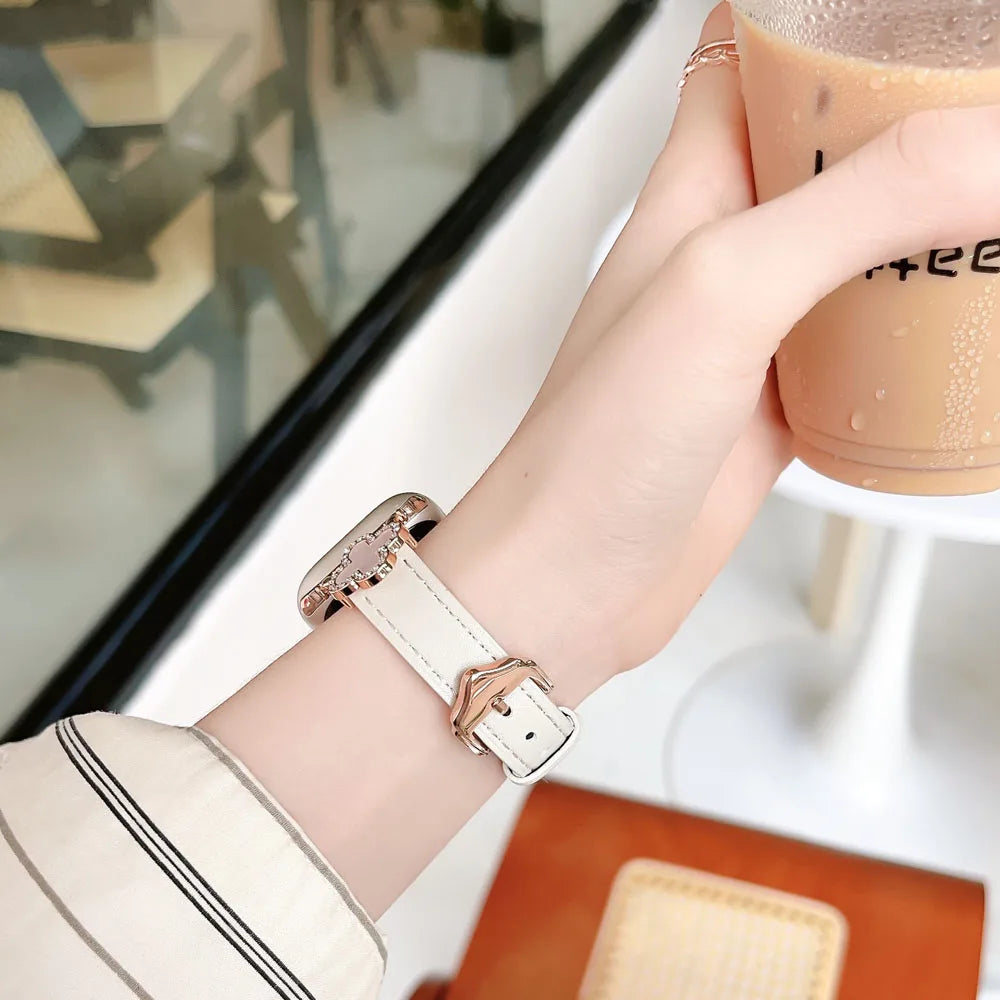 Metal Leather Strap for Apple Watch