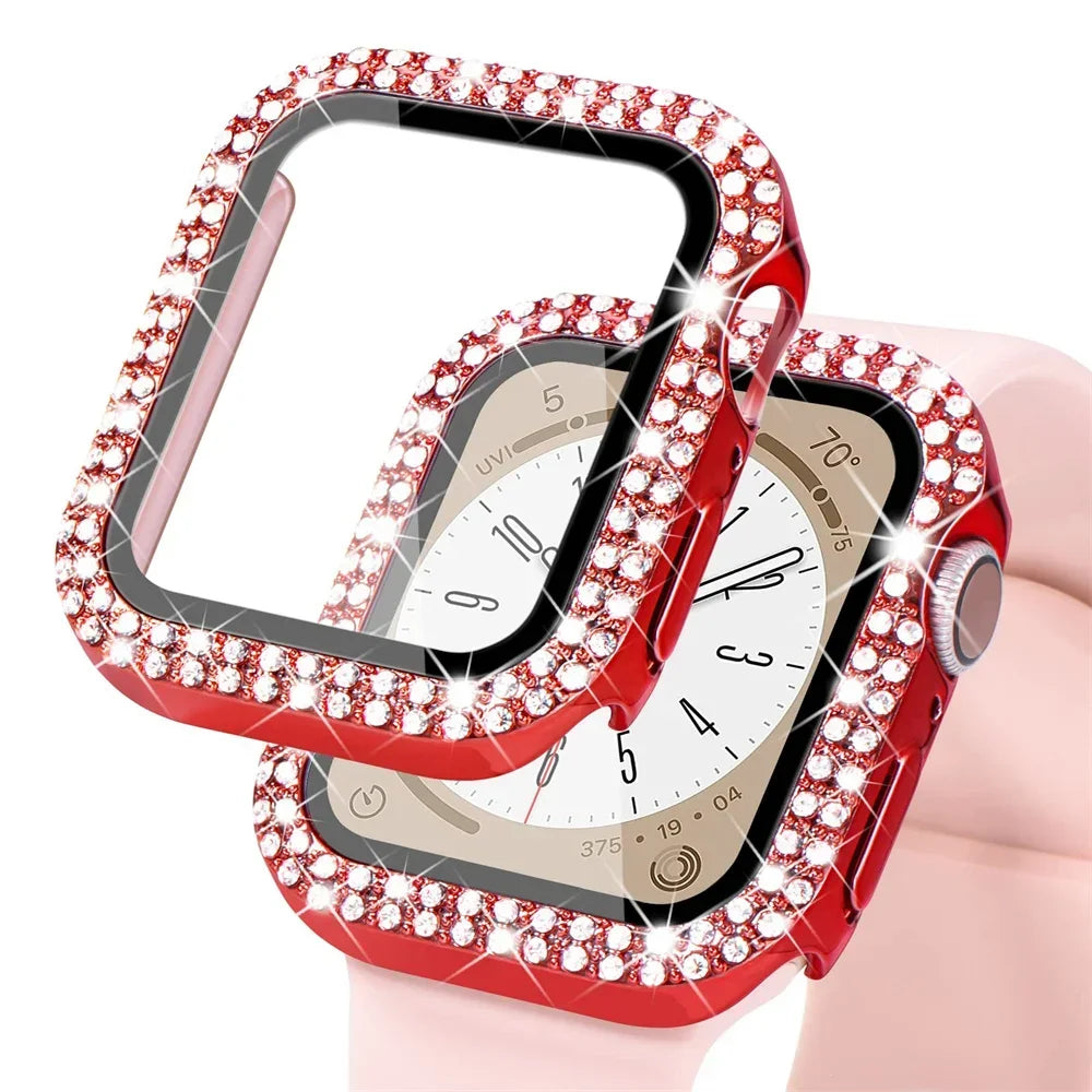 Double Rhinestone Apple Watch Case with Screen Protector