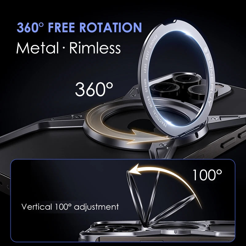 Magnetic Aluminium Case with Stand For iPhone Series