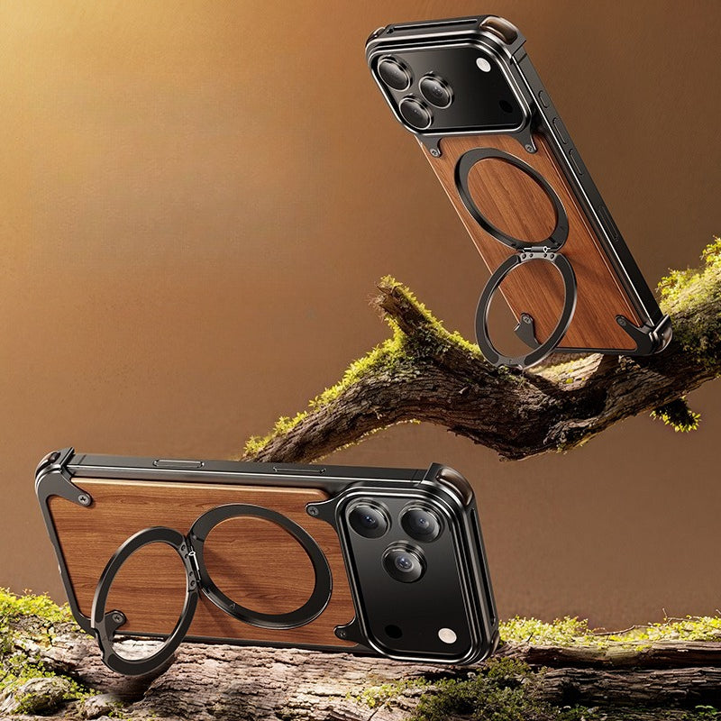 Natural Wood MagSafe Stand Case