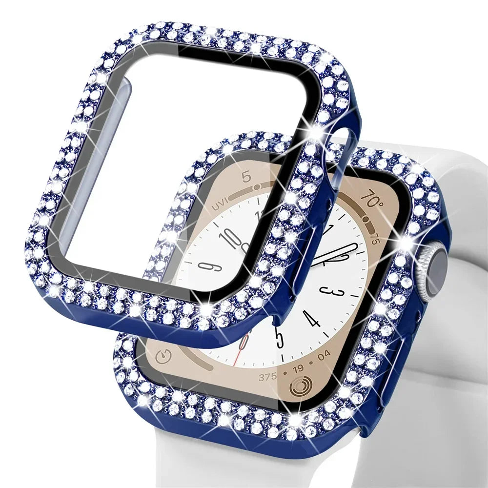 Double Rhinestone Apple Watch Case with Screen Protector