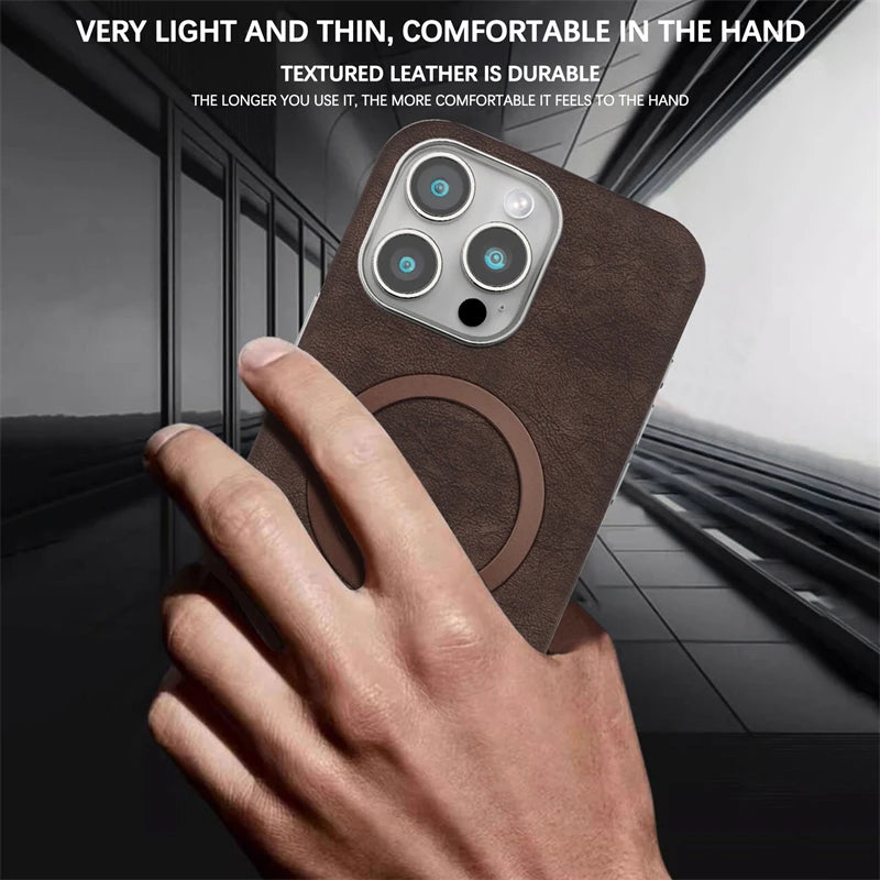 Leather Magnetic Case For iPhone