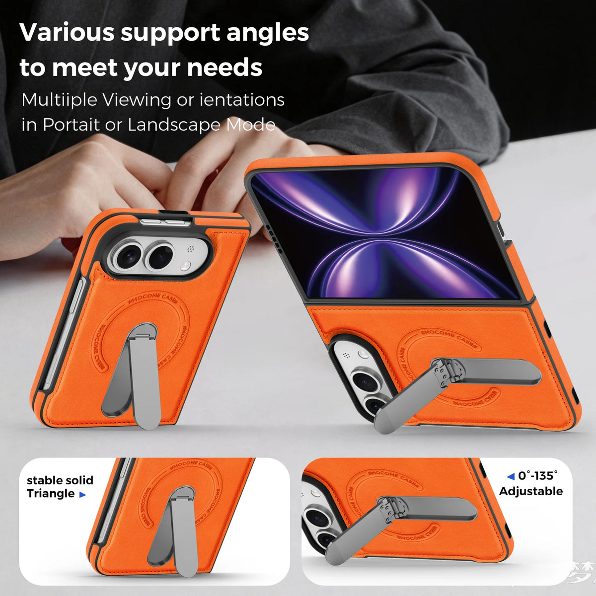 Luxury Leather Magnetic Ring Stand Case for iPhone Ultra