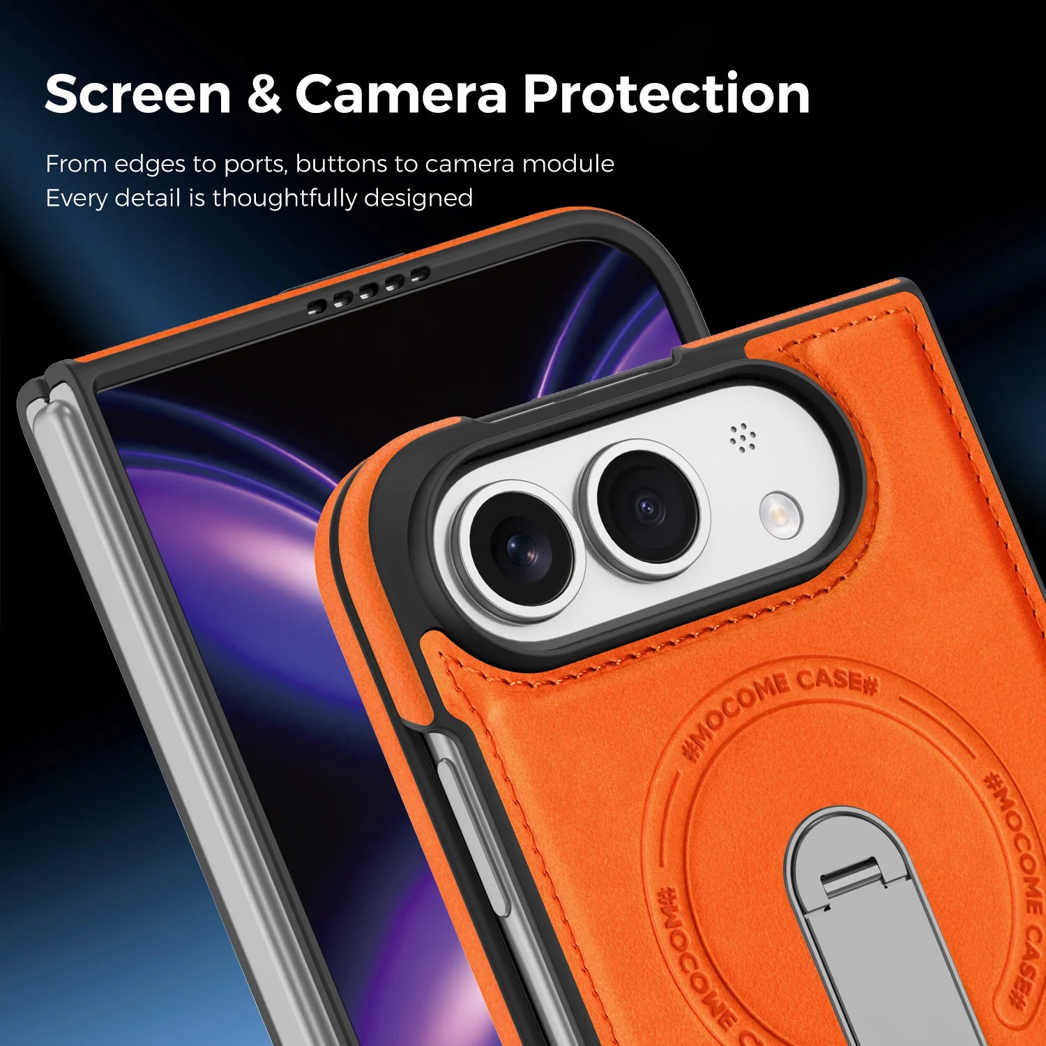 Luxury Leather Magnetic Ring Stand Case for iPhone Ultra