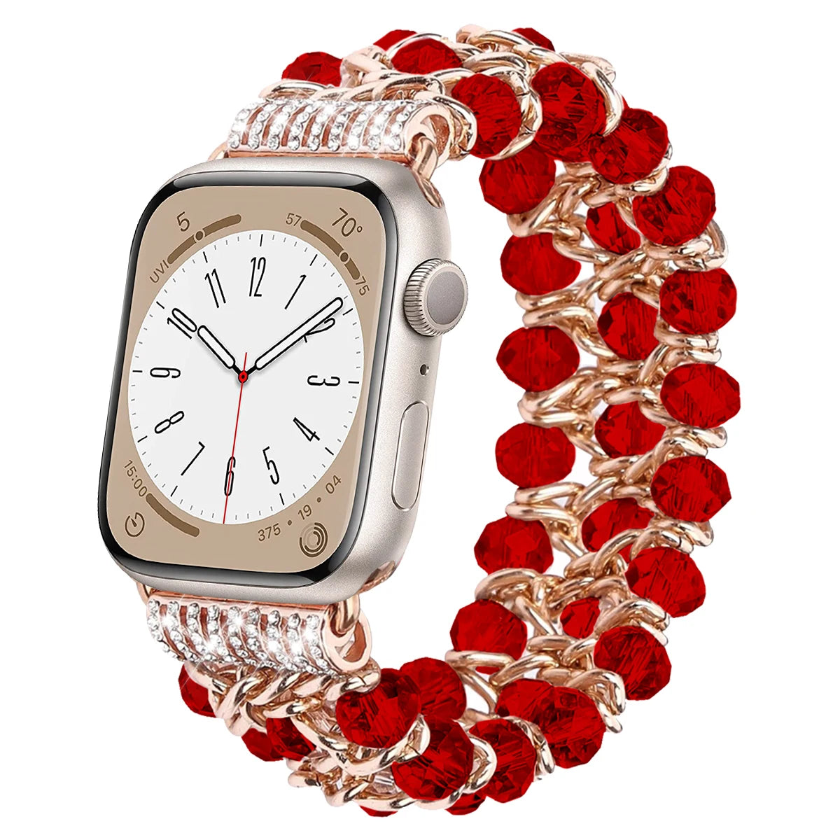 BellaStraps PearlGlow Apple Watch Band – Beaded Pearl Style for Everyday Wear