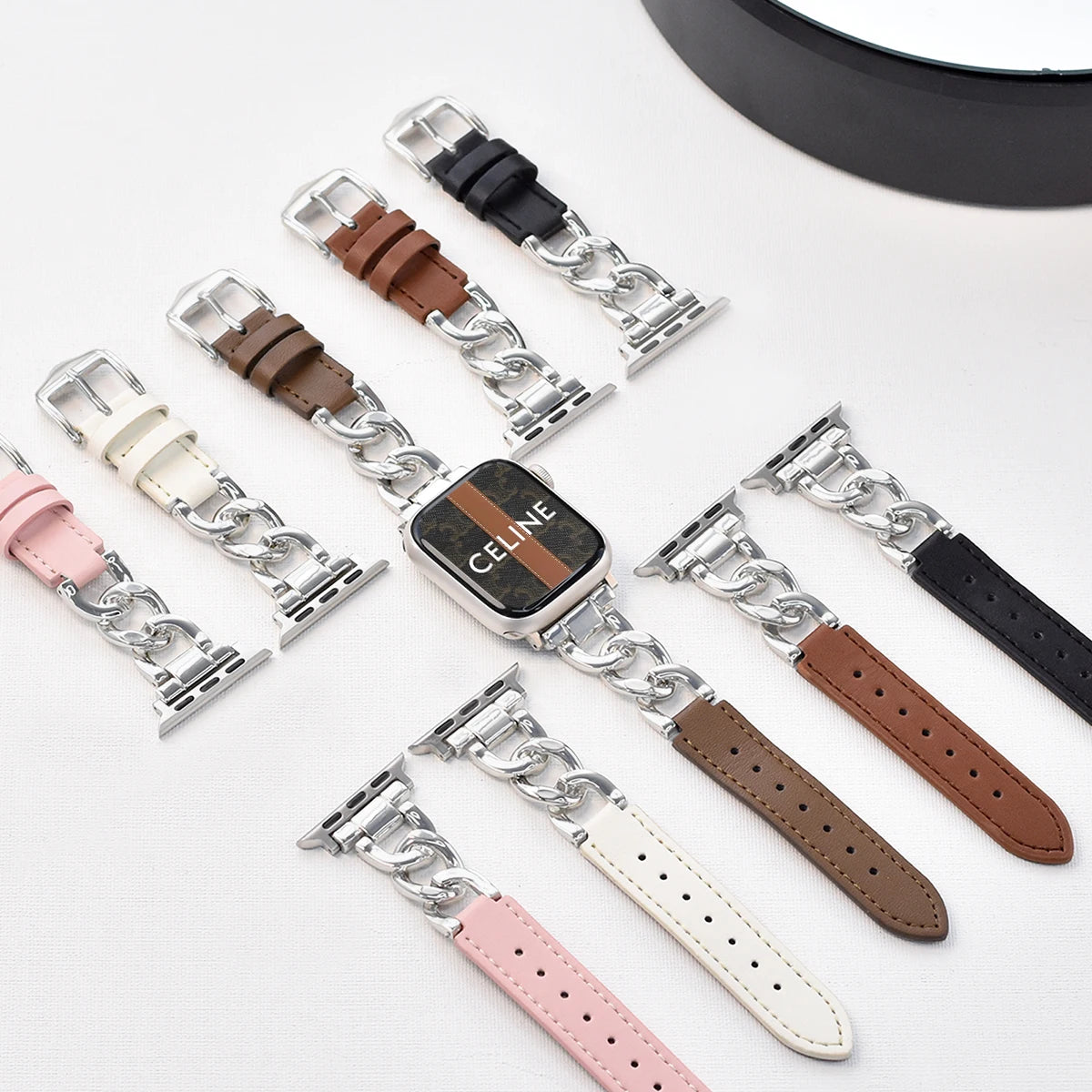 Metal Leather Strap For Apple Watch