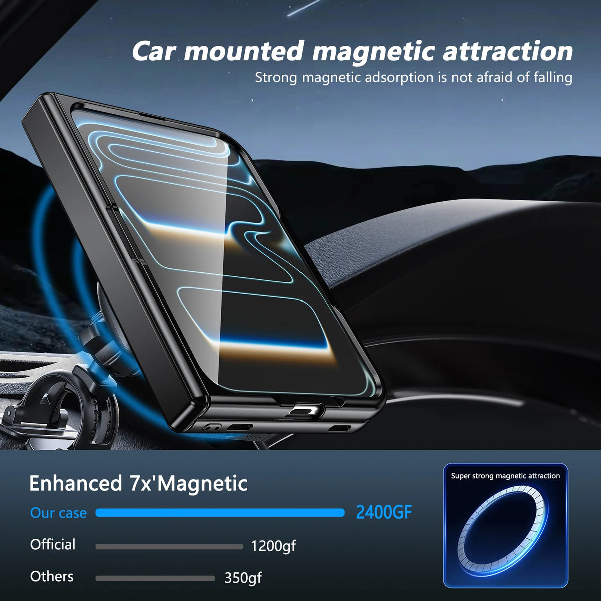 Magnetic Ring Stand Case with Screen Protector for iPhone Ultra