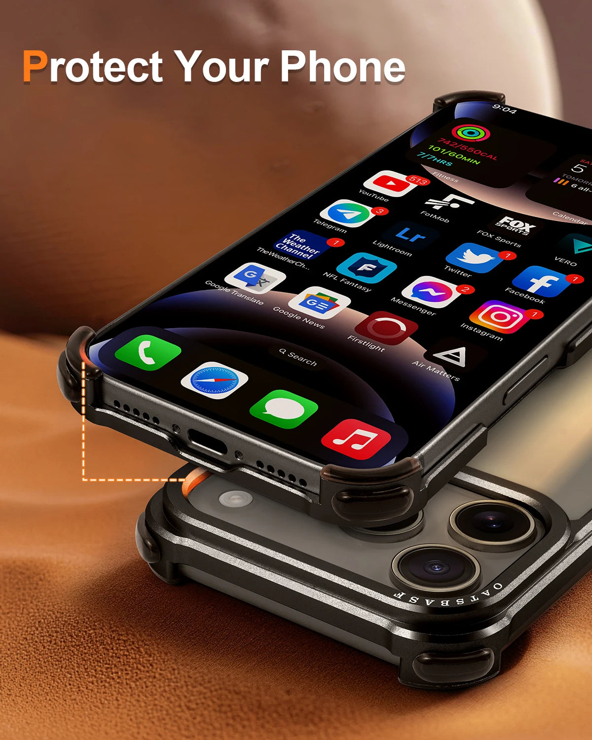 Shockproof Metal Frame Case for iPhone 17