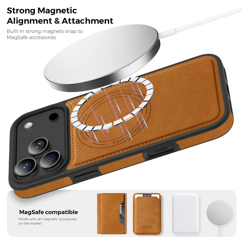 2 in 1 Leather Wallet MagSafe Case
