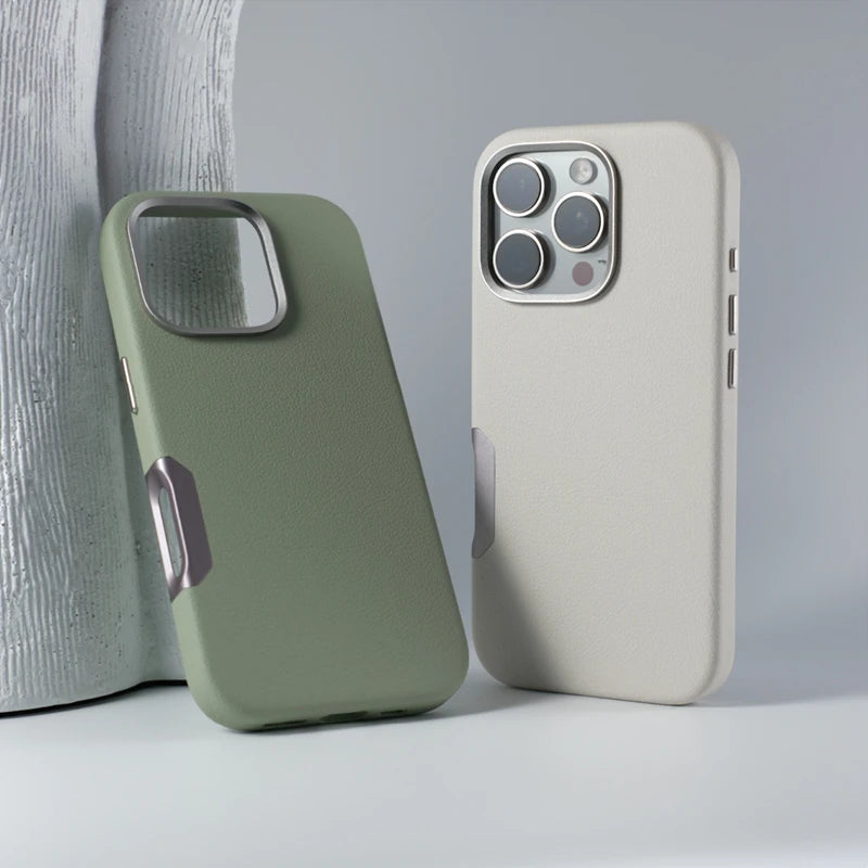 Leather Case with Wireless Charging For iPhone Series
