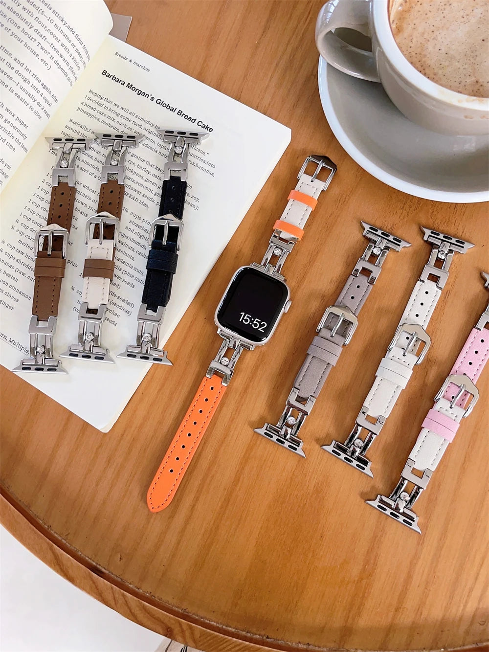 Diamonds Leather Strap For Apple Watch