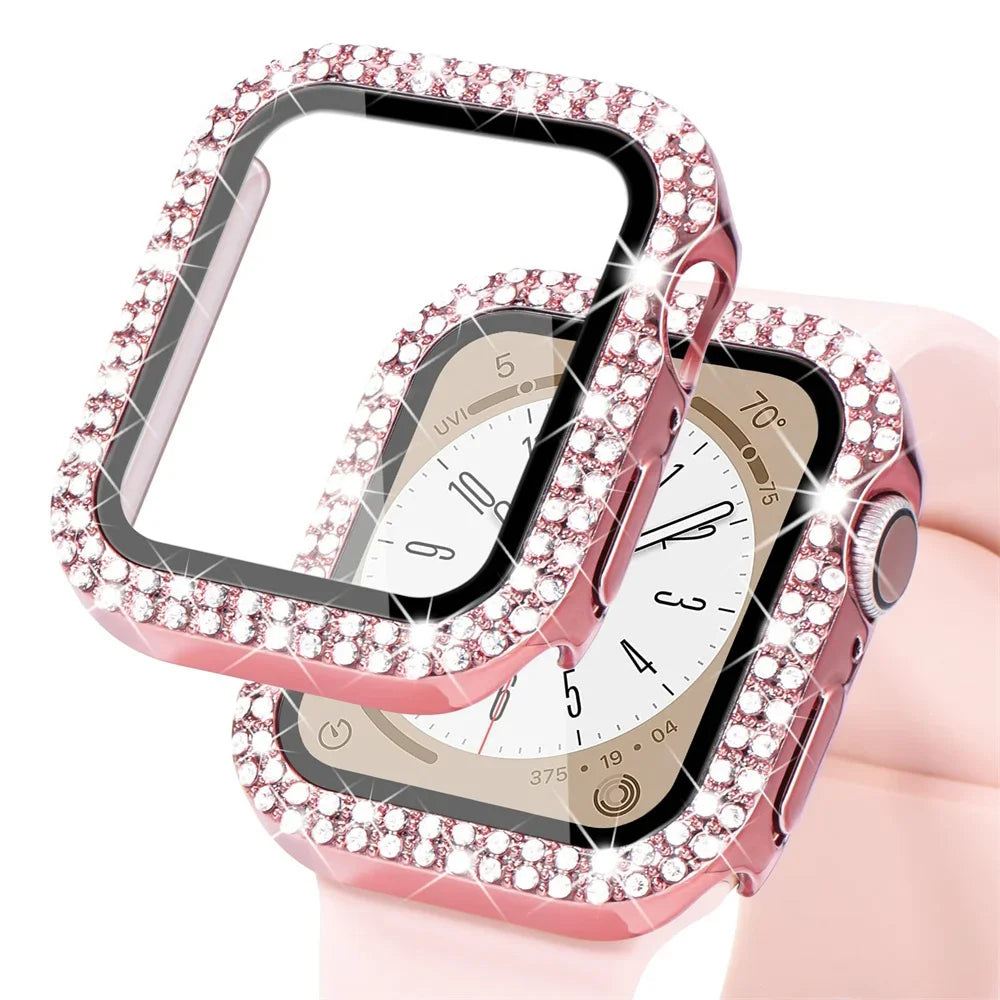 Double Rhinestone Apple Watch Case with Screen Protector