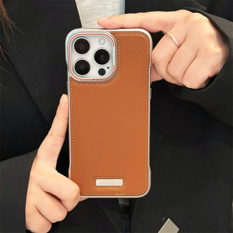 Leather Frameless Case For iPhone Series