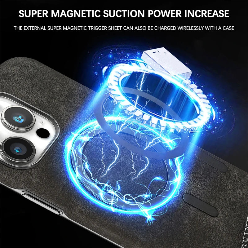Leather Magnetic Case For iPhone