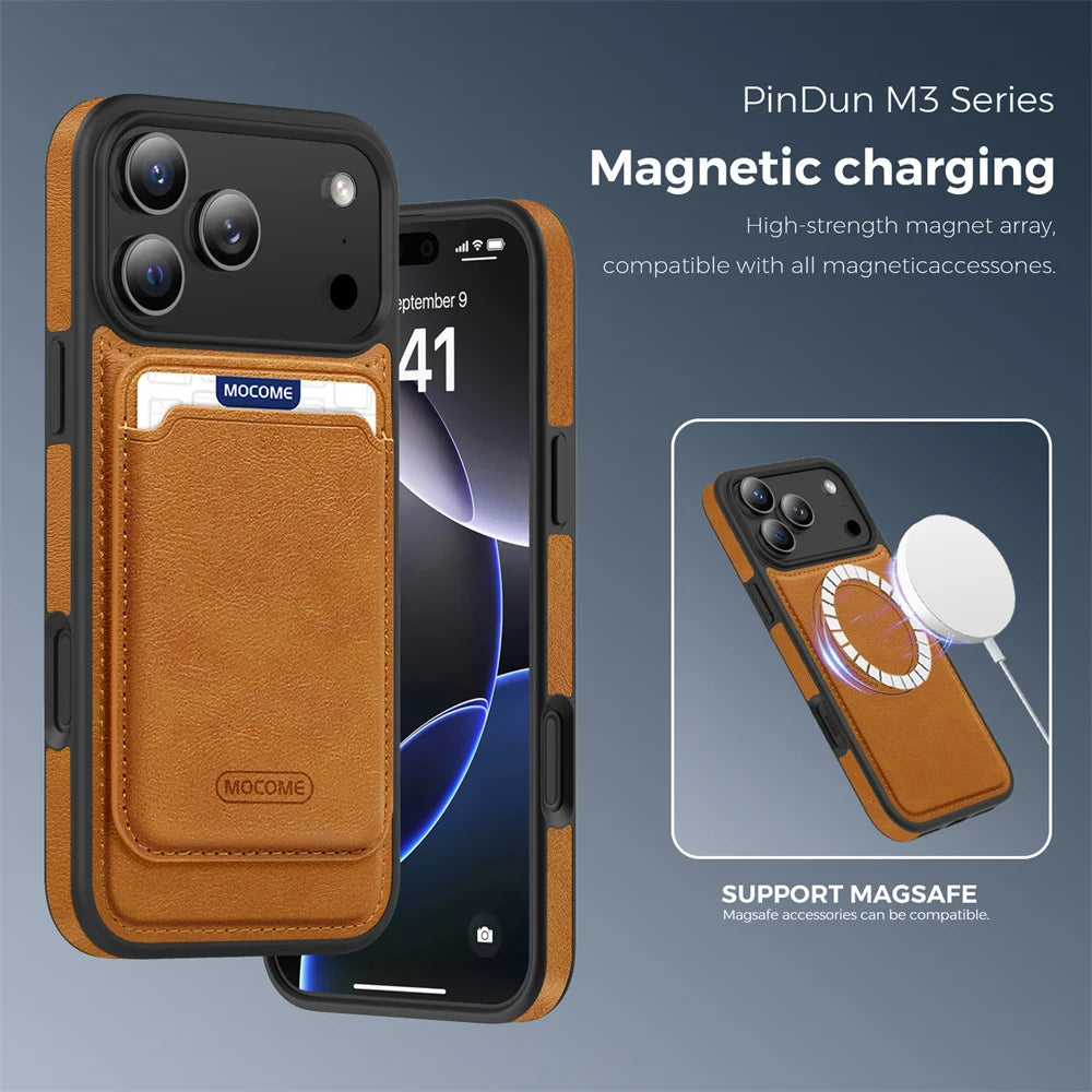 2 in 1 Leather Wallet MagSafe Case