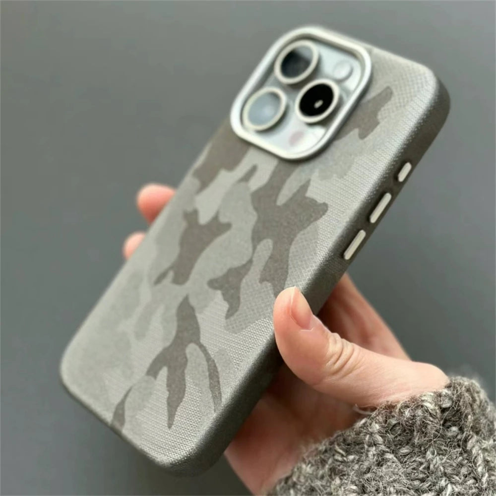 Shockproof Camouflage Leather Case For iPhone