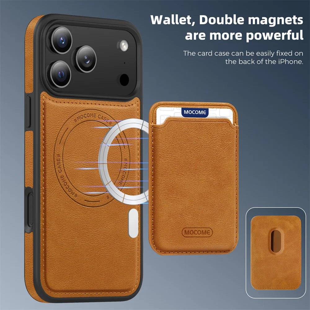 2 in 1 Leather Wallet MagSafe Case