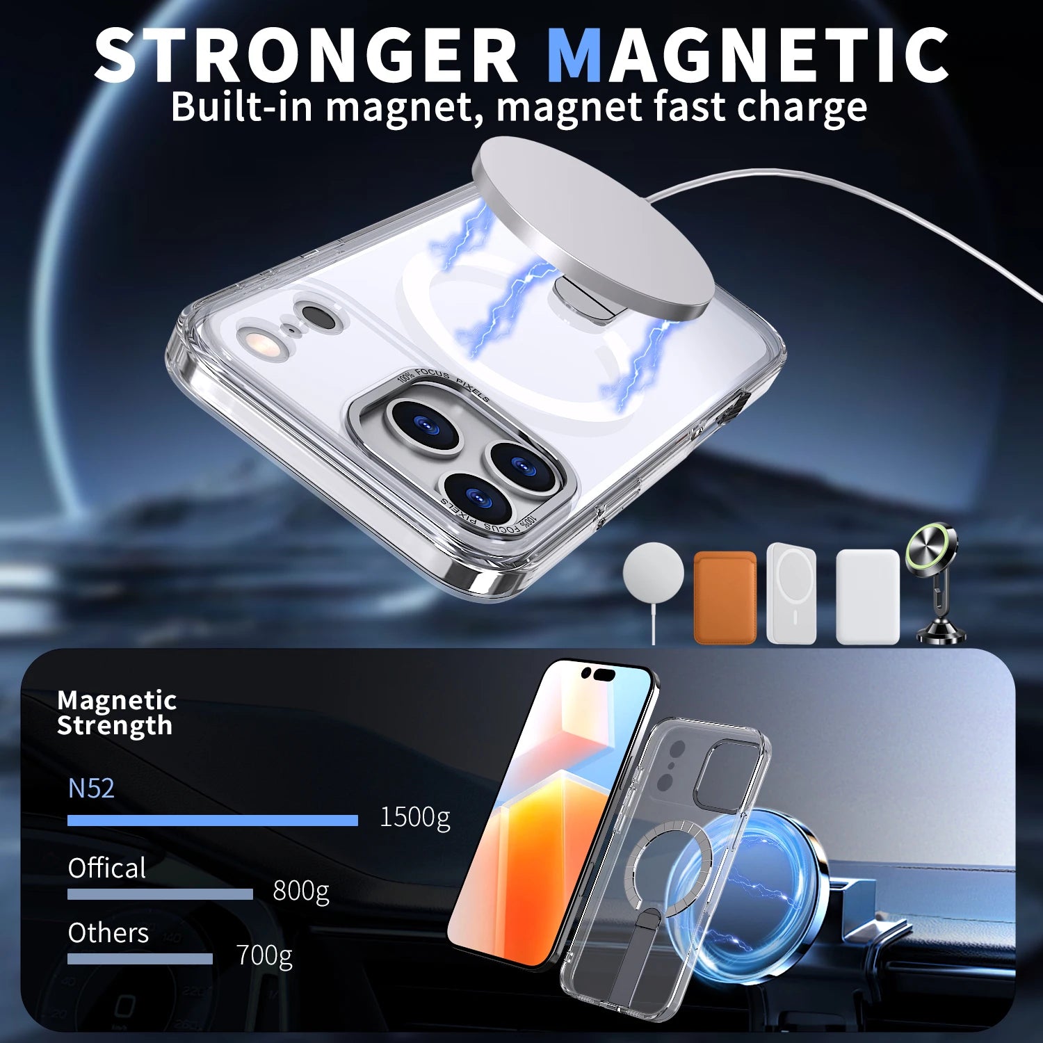 ClearMag Armor Magnetic Kickstand Case