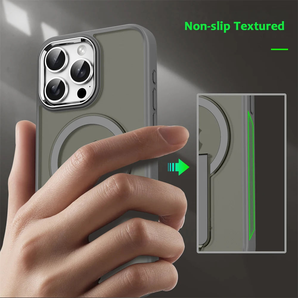 Full Protection Magsafe Case with Stand For iPhone